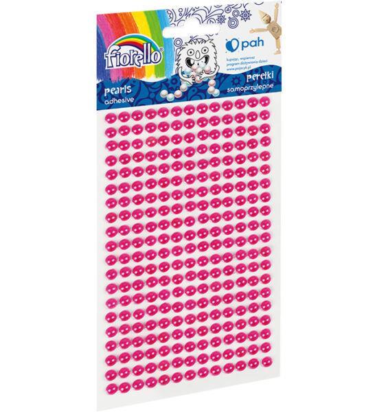 Perle polovične, samolepilne, roza