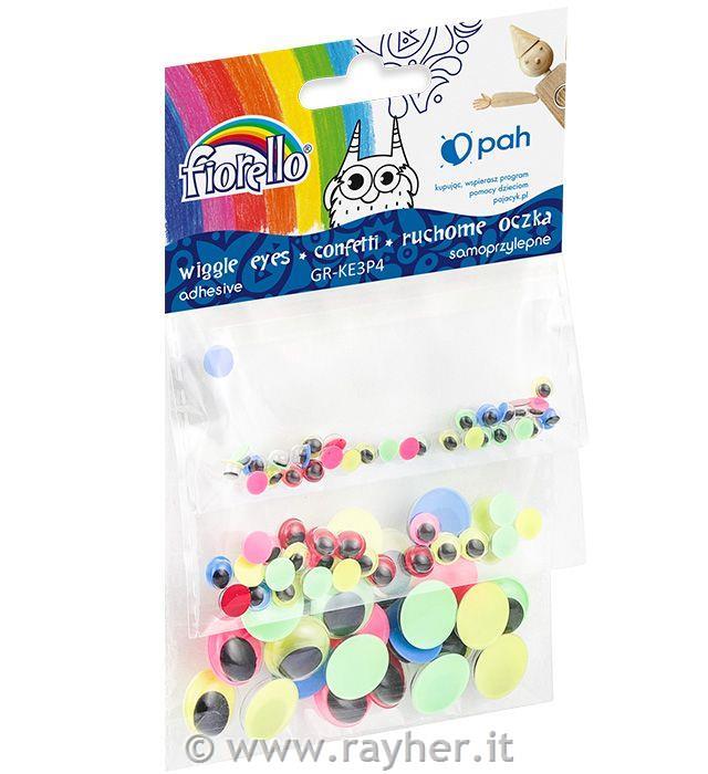 Očesa plastična, barvna, 3 velikosti