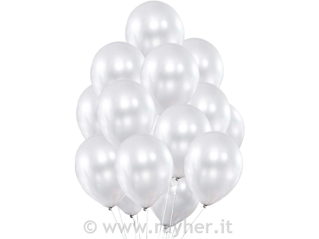 Baloni metalic, 25 cm, 50 kosov, beli