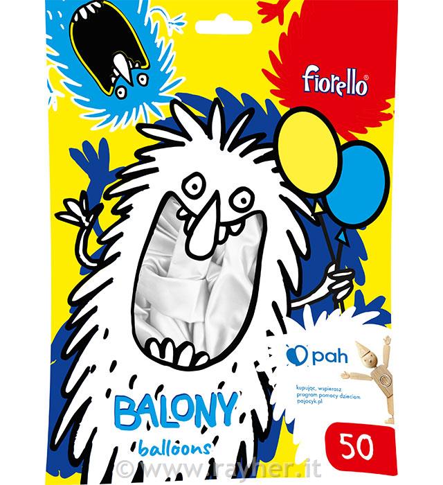 Baloni metalic, 25 cm, 50 kosov, beli