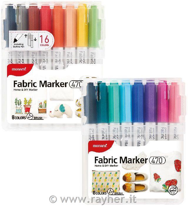 Flomastri za tekstil, Monami, set 15+1, brush