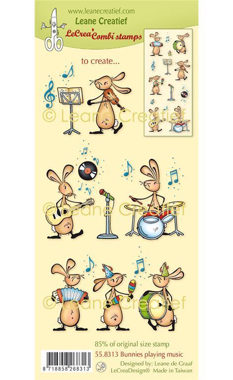 Clear stamp: Bunnies playing music