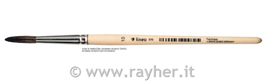 Pennello Lineo 570 N. 06 scolasticofibre miste, manico corto, non laccato