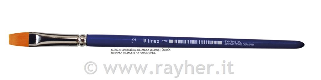 Pennello Lineo 573 N. 10 piattofibra sintetica, manico corto, laccato