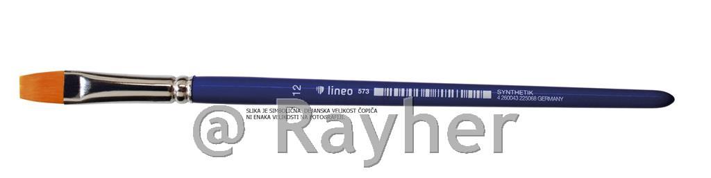 Pennello Lineo 573 N. 24 piattofibra sintetica, manico corto, laccato