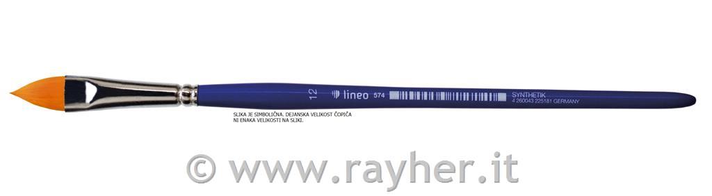 Pennello Lineo 574 N. 04 filbertfibra sintetica, manico corto, laccato