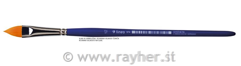 Pennello Lineo 574 N. 10 filbertfibra sintetica, manico corto, laccato