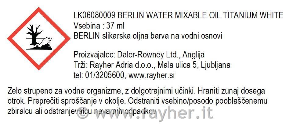 Lukas Berlin a olio diluibile con acqua37 ml; Titanium White
