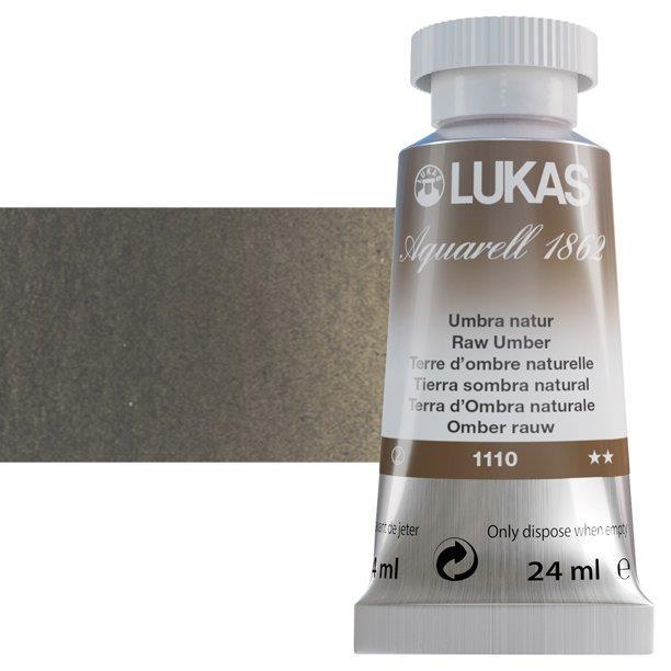 Lukas 1862 PRO akvarelna barva 24ml Raw Umber