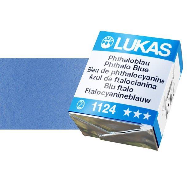 Lukas 1862 PRO akvarelna barva tabletka Phthalo Blue