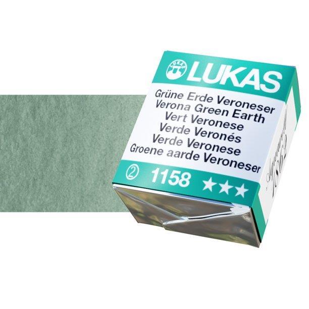 Lukas 1862 PRO akvarelna barva tabletka Verona Green Earth
