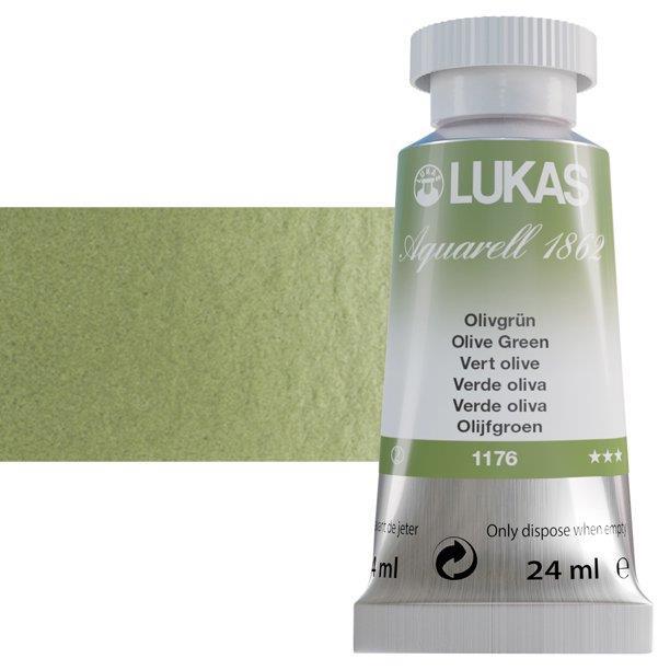 Lukas 1862 PRO akvarelna barva 24ml Olive Green