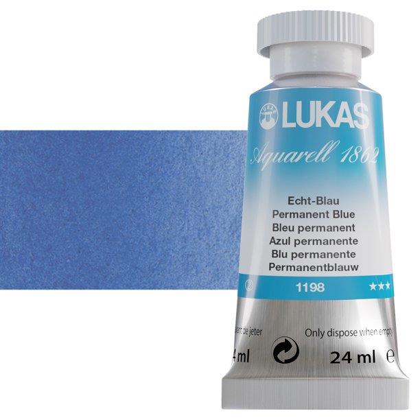 Lukas 1862 PRO akvarelna barva 24ml Permanent Blue