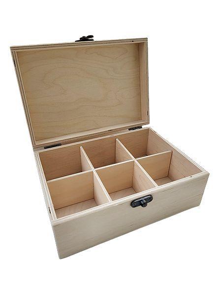 Škatla za čaj, 6 razdelkov, 19,5X13,5cm