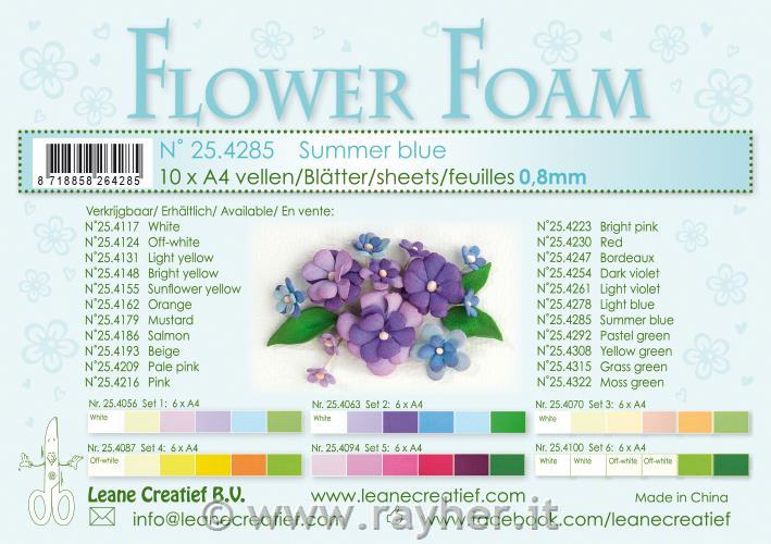 10 FOGLI FOAMIRAN GOMMA A4 0.8mm.Blu