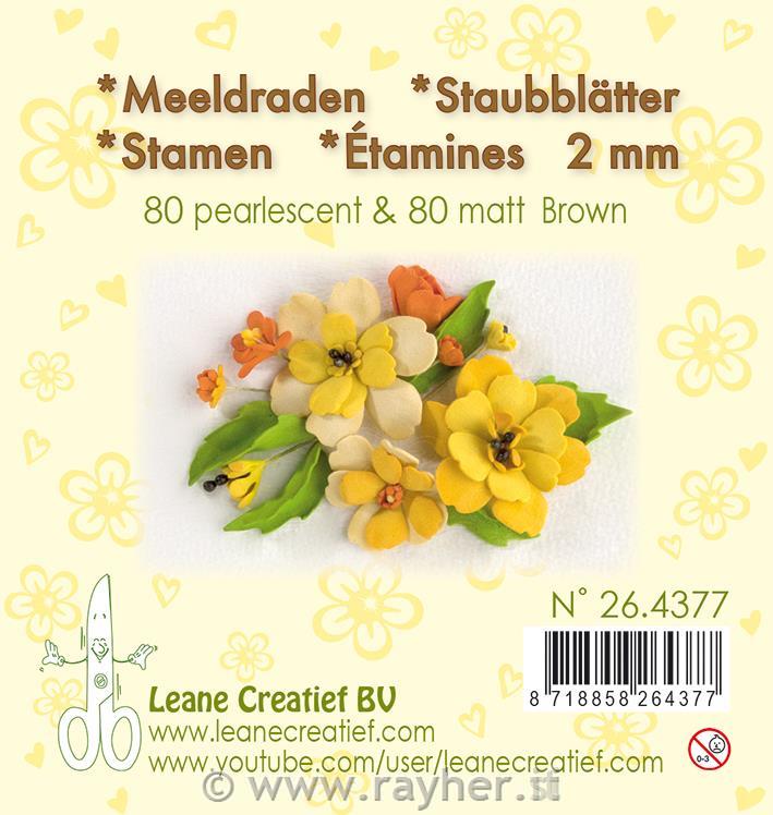 Pistilli 2mm, ±80 matt & 80 perlaMarrone