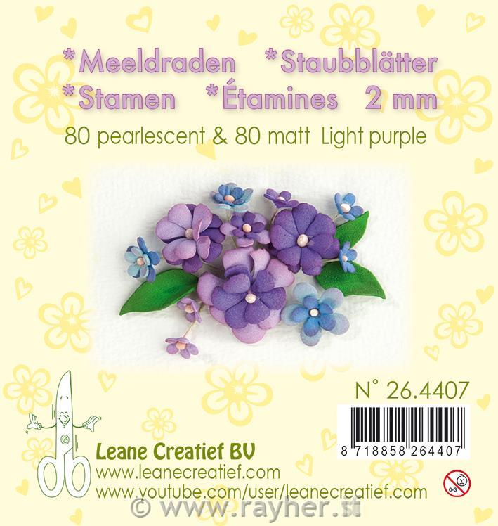 Stamen 2mm, ±80 matt & 80 pearlLight Purple