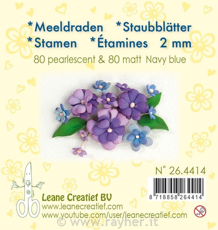 Pistilli 2mm, ±80 matt & 80 perlaBlu marino