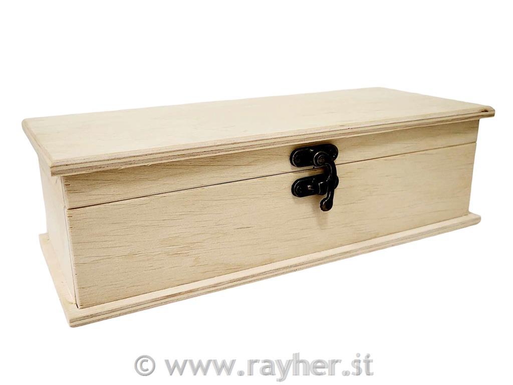 Lesena škatla z zapiralom, 24X10cm