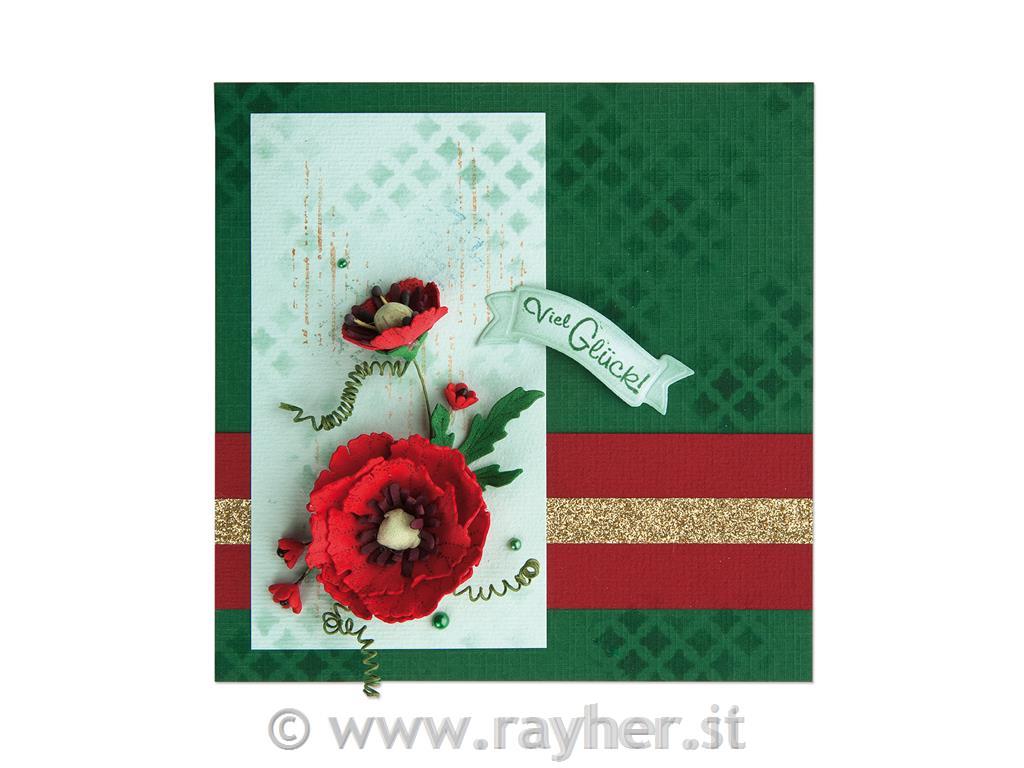 Poppy flower cut and embossing die