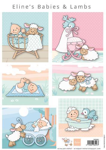 Decoupage paper: Babies & lambs