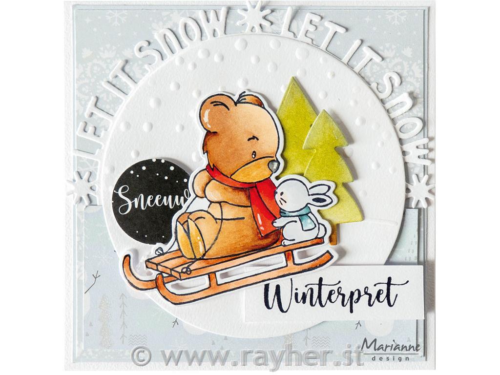 Šablona MD Craftable: Snežinke v krogu