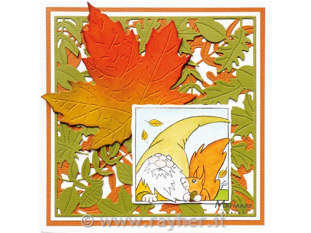 Fustella MD Craftable: Sfondo di foglieautunnali