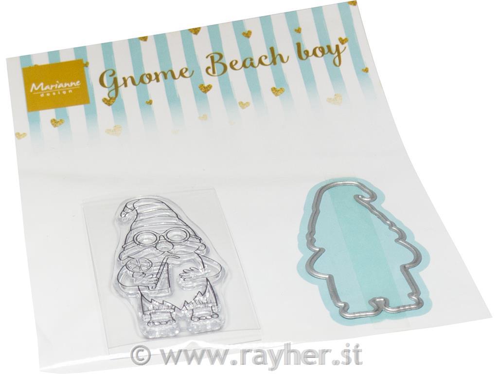 Clear Stamp and Die: Gnome on the beachBoy