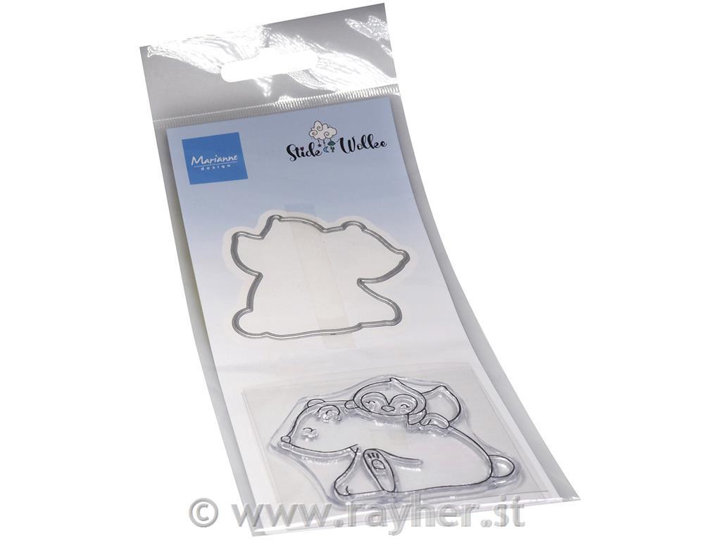 Clear Stamp and Die: Bear and PenguinGirl