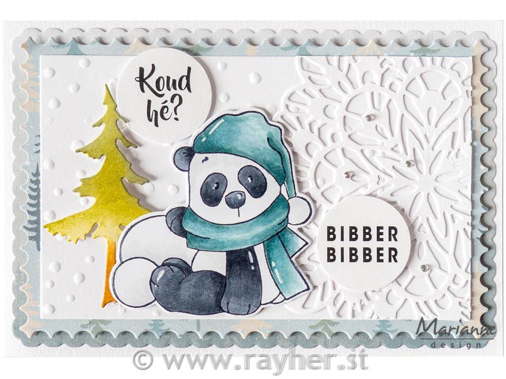 Timbro e fustelle: Panda di neve