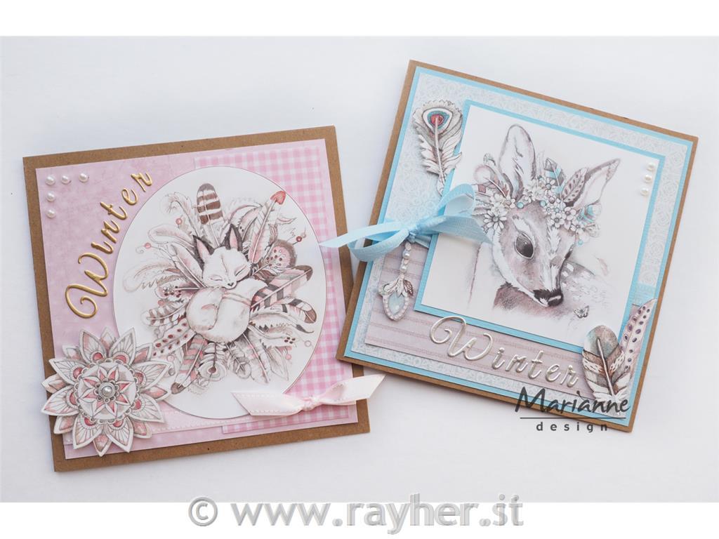 LIST S SLIČICAMI, ZIMSKA PRAVLJICA,ROZA