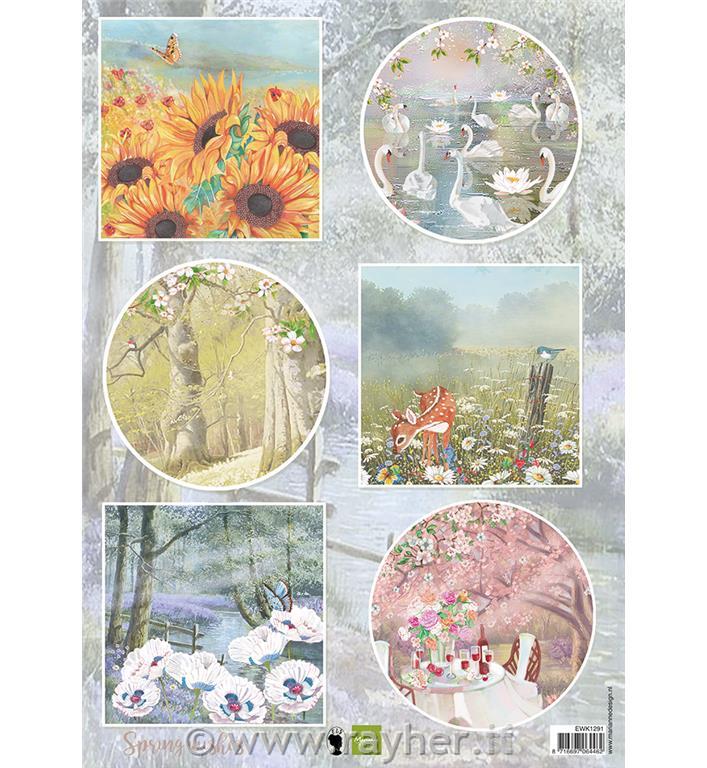 Decoupage paper: Swans