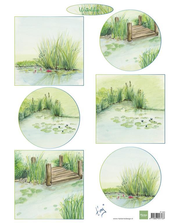 DECOUPAGE IMAGES TINY'S WATERLILIES