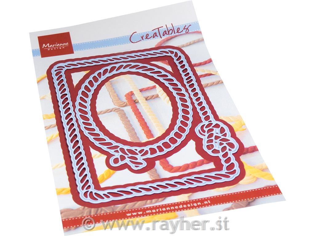 Šablona MD Creatable: Okvir iz vrvi, pravokotnik in oval