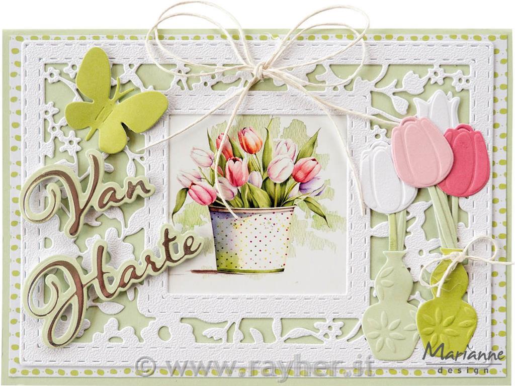 Šablona MD Creatable: Cvetje v pravokotniku