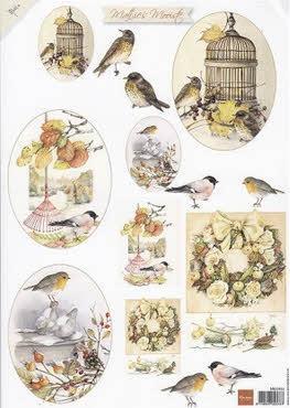 DECOUPAGE IMMAGINI, UCCELLINI AUTUNNALI21 x 29,7 cm