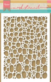 Mask stencils Tiny's cobble stone