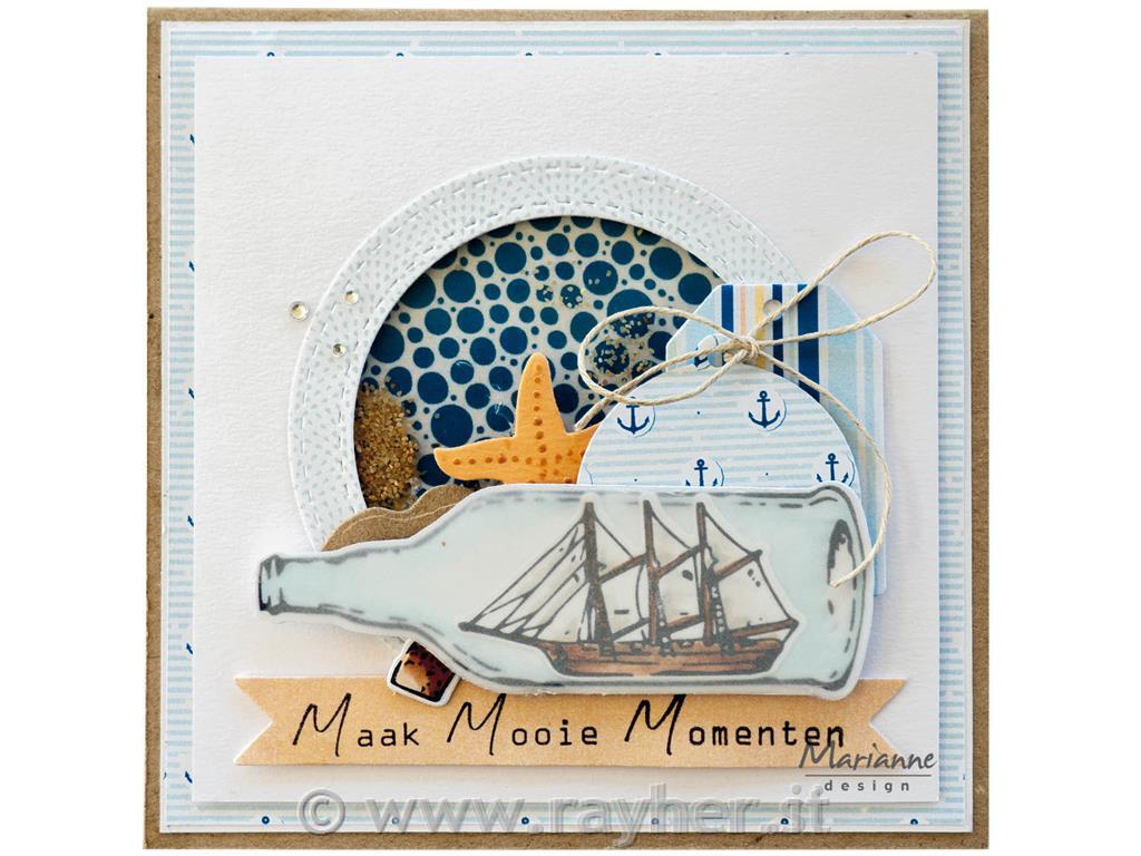 Fustelle & timbri: Messaggio e bottiglia