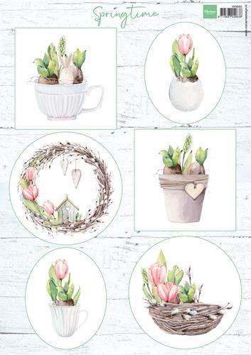 Decoupage Tulips & willow cats6 images