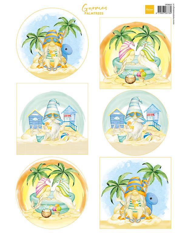 List s ličicami: Škrati na plaži, Palme