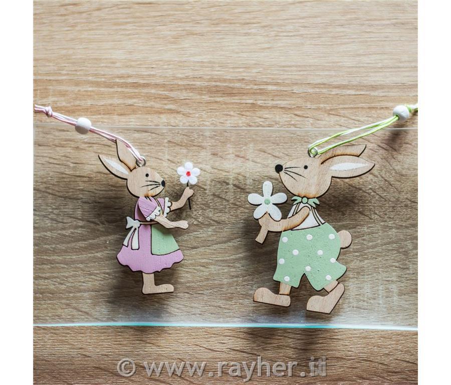 Lesen zajček, set 2, 11x8cm in 10x6cm