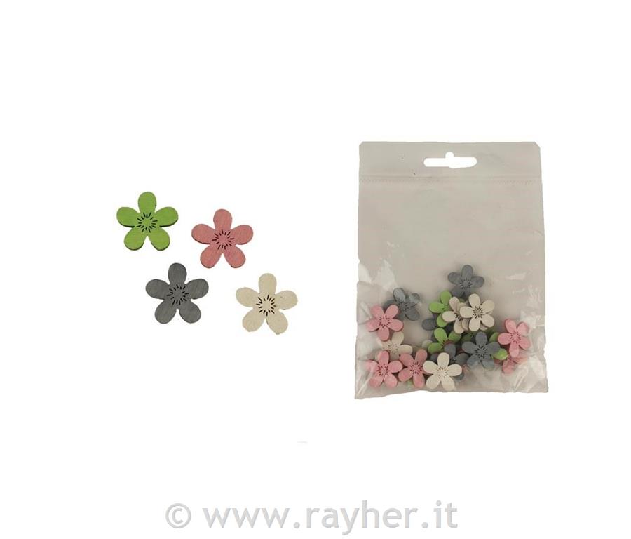 Fiori in legno, set 24