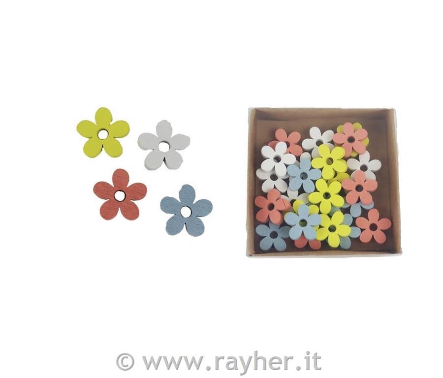 Fiori in legno, set 24