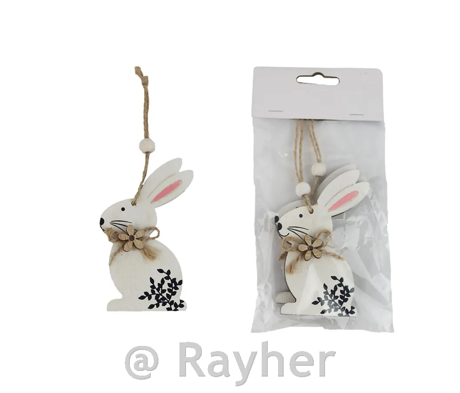 Coniglietti in legno, da appendere, set2