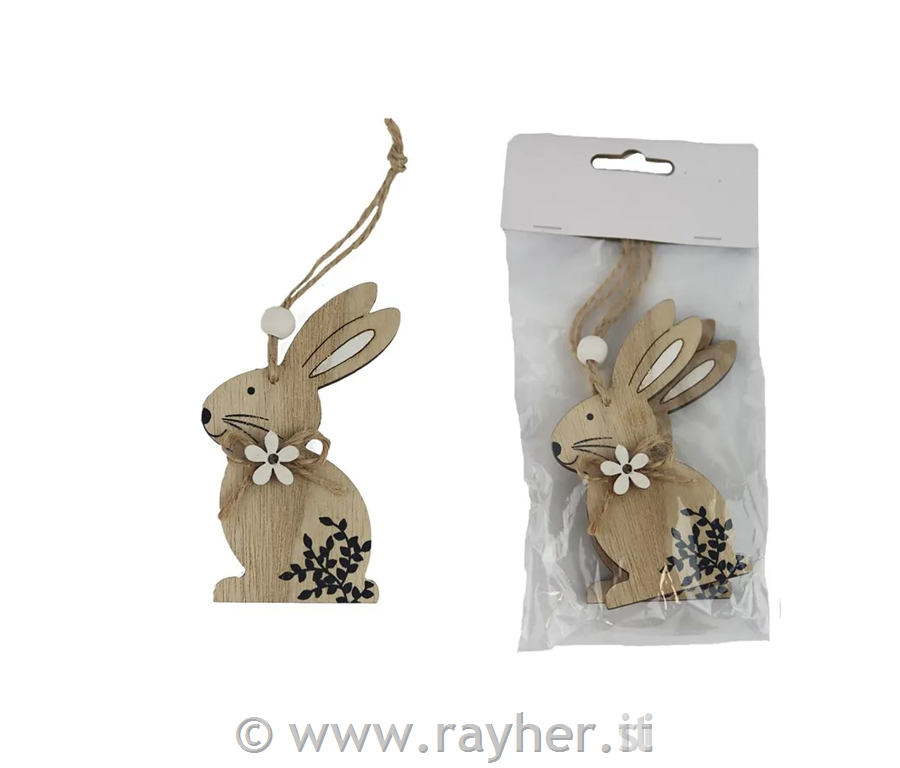 Set di coniglietti in legno con stampa