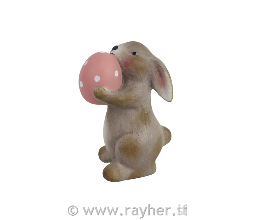 Velikonočni zajček z roza jajčkom, 12cm