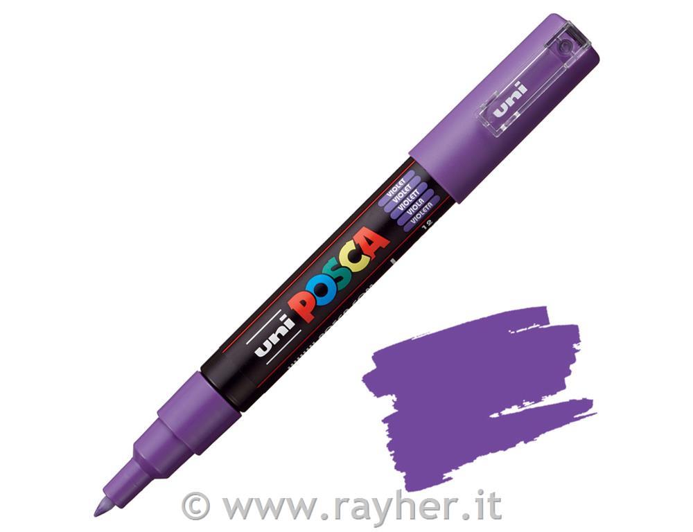 POSCA Uni flomaster; konica 0,7 mm bullet; vijoličen