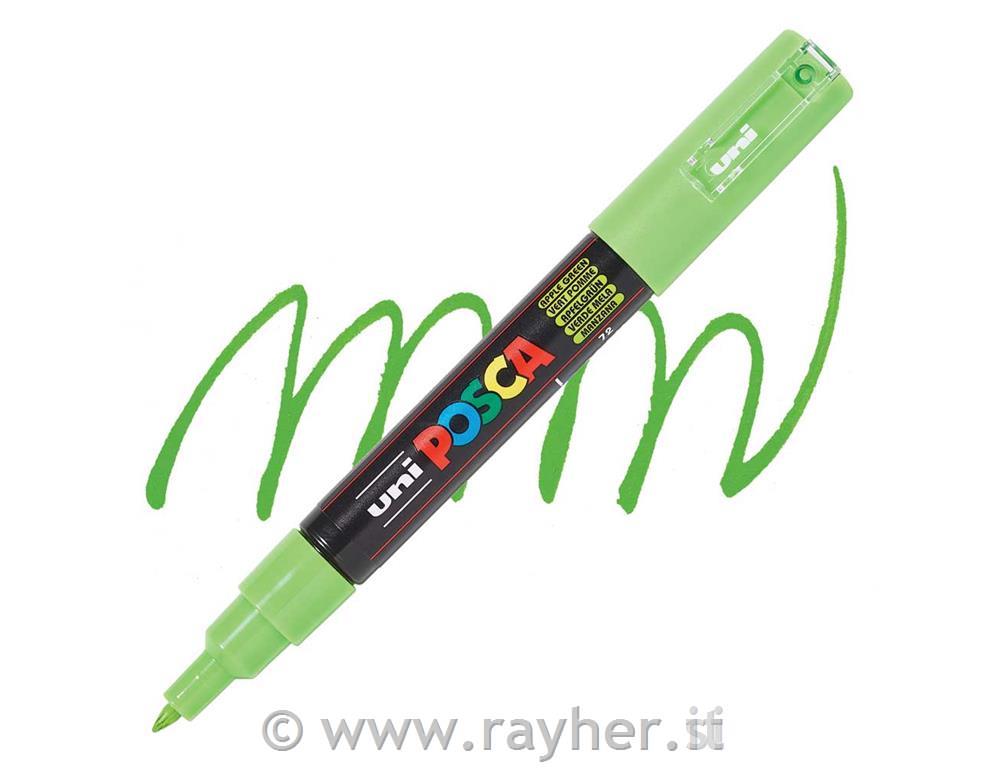 POSCA Uni flomaster; konica 0,7 mm bullet; jabolčno zelen