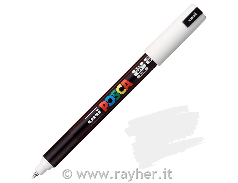 Uni POSCA marker; p.tonda 0,7 mm metal;; white
