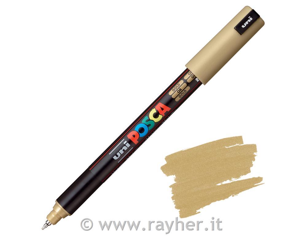 Uni POSCA marker; p.tonda 0,7 mm metal;; gold